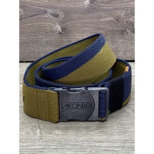 Arcade Belt Mens One Size Green Navy Trees Webbing Metal Buckle Outdoor Stretch